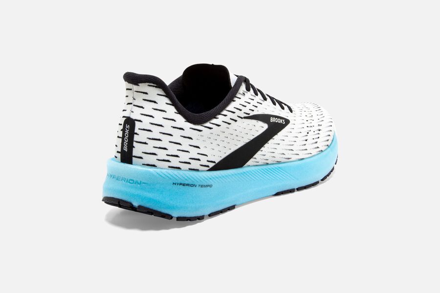 Brooks Hyperion Tempo Road Running Shoes Womens - White/Black/Turquoise - GLEZN-2085